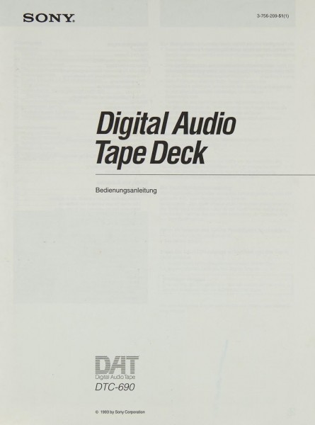 Sony DTC-690 User Manual