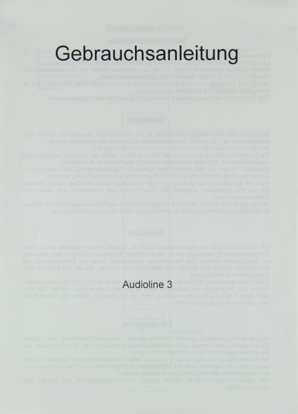 STST Audioline 3 Operating Instructions