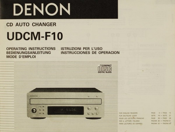 Denon UDCM-F 10 Operating Instructions