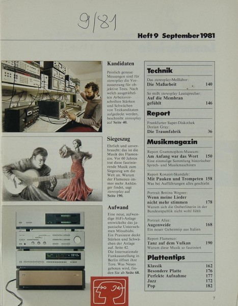 Stereoplay 9/1981 Zeitschrift