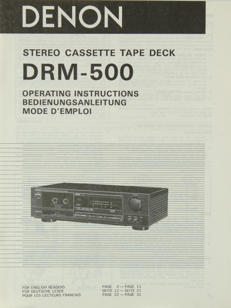 Denon DRM-500 Manual