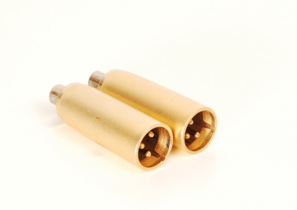 XLR male - Cinch female adapter pair gold-plated