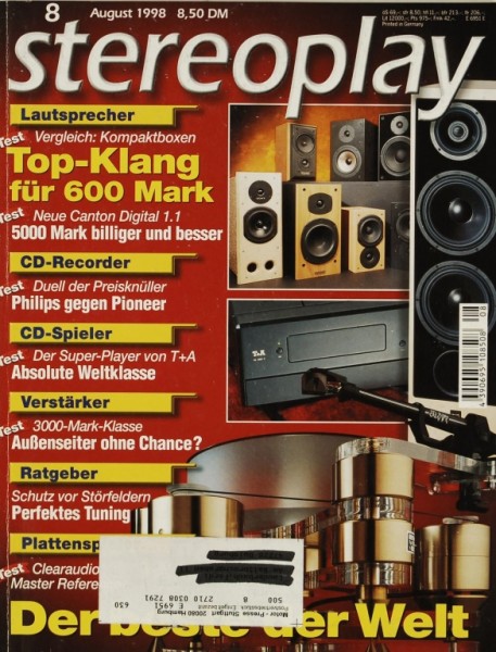 Stereoplay 8/1998 Zeitschrift