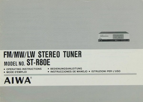 Aiwa ST-R 80 E Operating Instructions
