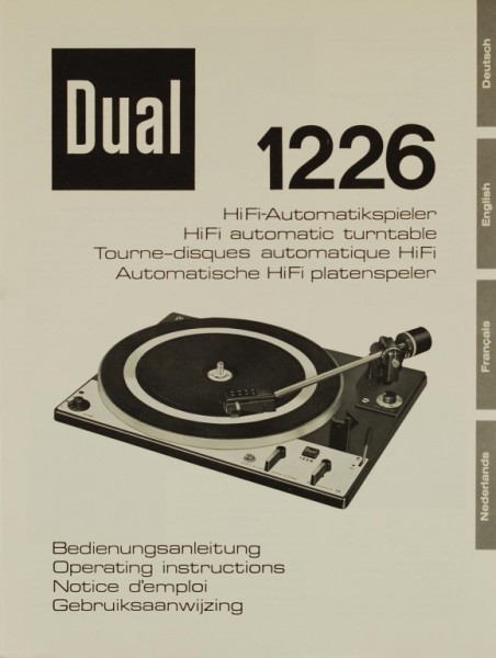 Dual 1226 Operating Instructions