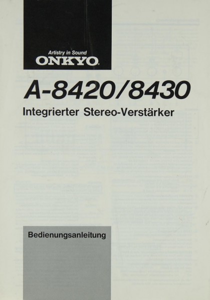 Onkyo A-8420 / 8430 Manual