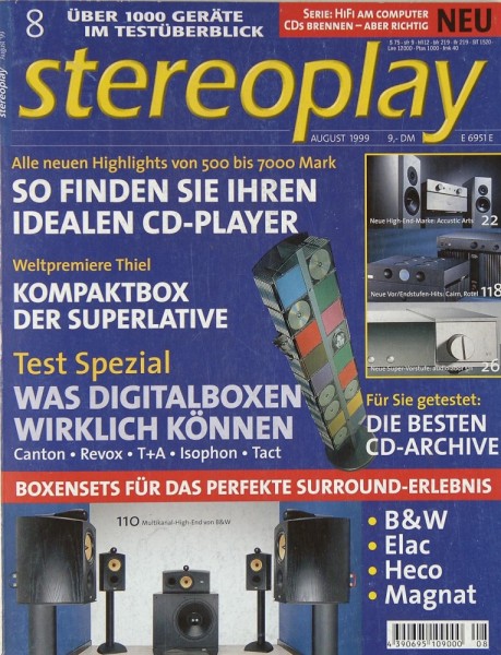 Stereoplay 8/1999 Zeitschrift