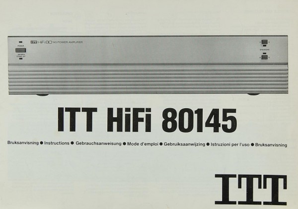 ITT 80145 Bedienungsanleitung