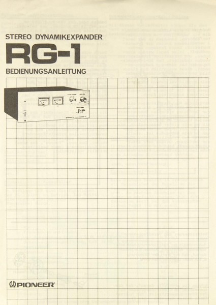 Pioneer RG-1 Bedienungsanleitung