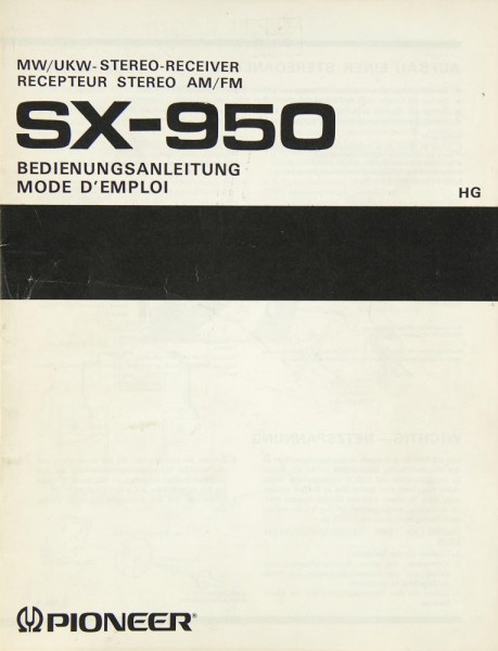 Pioneer SX-950 Bedienungsanleitung