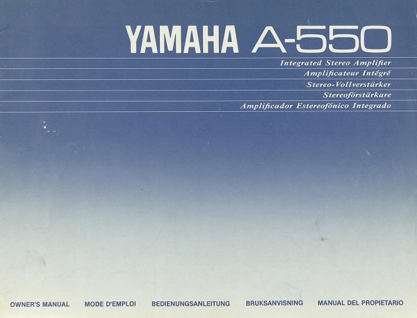 Yamaha A-550 Operating Instructions