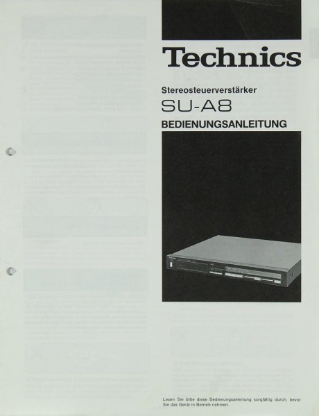 Technics SU-A 8 Manual