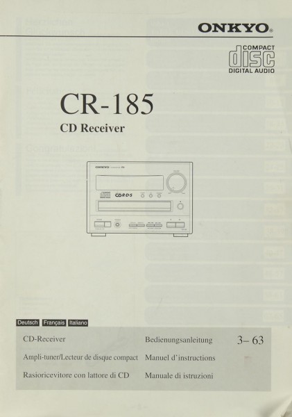 Onkyo CR-185 Manual
