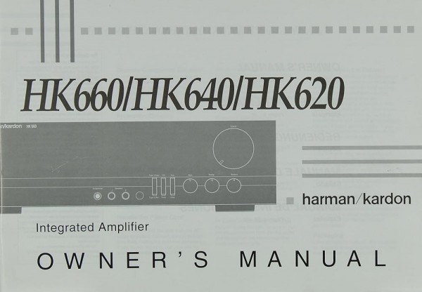 Harman / Kardom HK 660 / HK 640 / HK 620 Manual