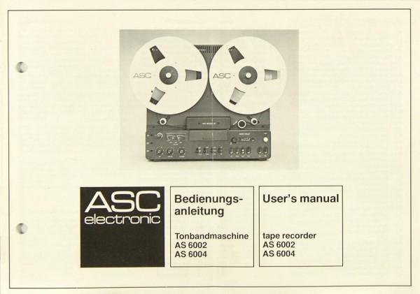 ASC AS 6002 / AS 6004 Operating Instructions
