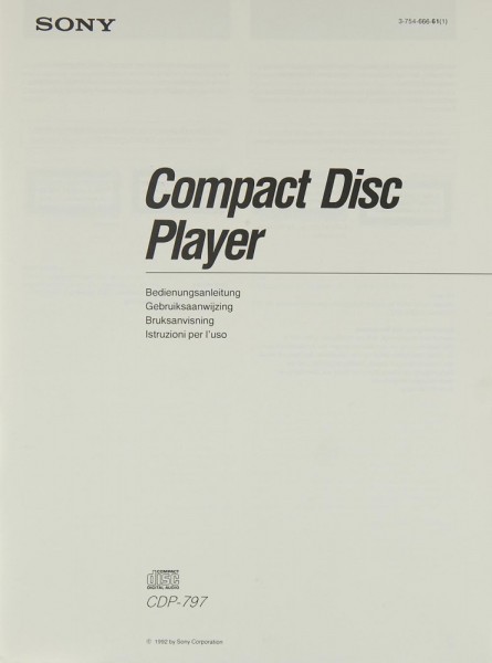 Sony CDP-797 Bedienungsanleitung