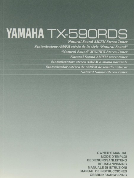 Yamaha TX-590 RDS Manual