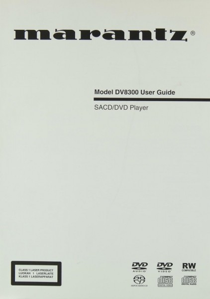 Marantz Model DV 8300 Manual