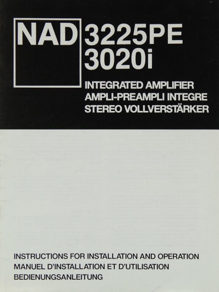NAD 3225 PE / 3020 i Bedienungsanleitung