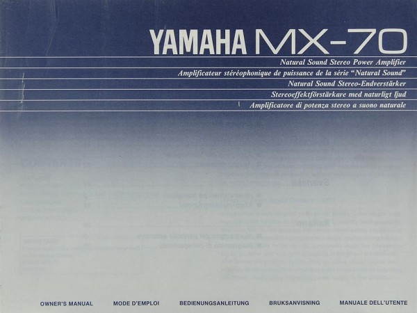 Yamaha MX-70 Manual