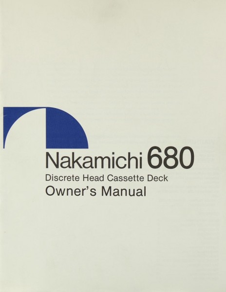 Nakamichi 680 Bedienungsanleitung