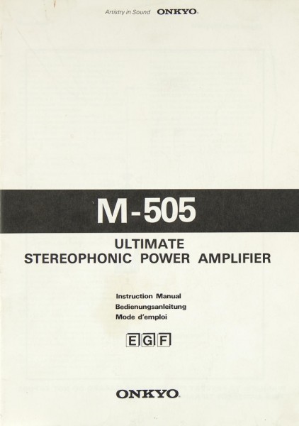 Onkyo M-505 Operating Instructions