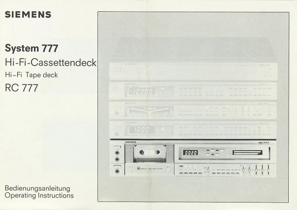 Siemens RC 777 User Manual