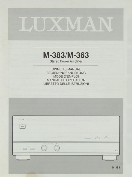 Luxman M-383 / M-363 Bedienungsanleitung
