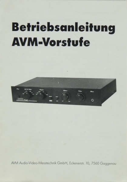 AVM Vorstufe Manual