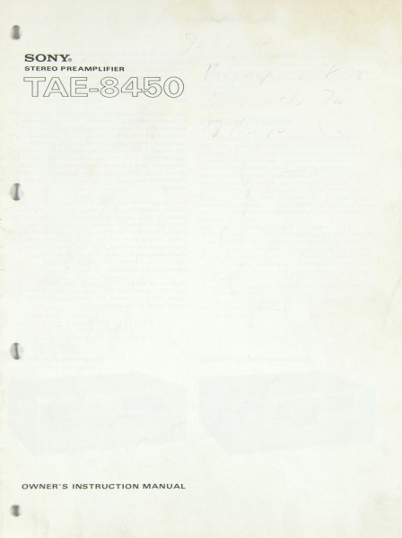 Sony TAE-8450 User manual