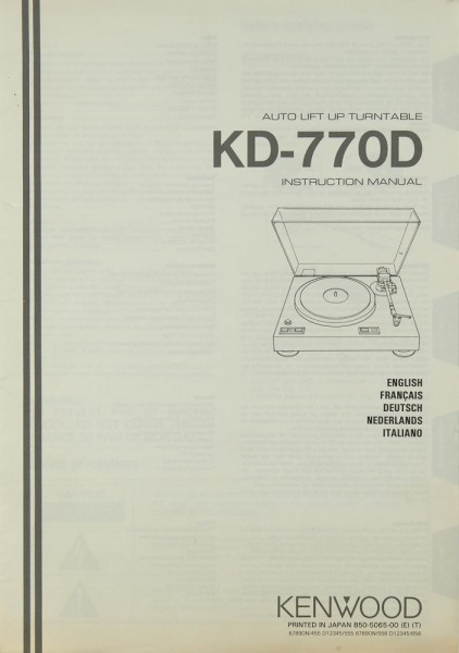 Kenwood KD-770 D Bedienungsanleitung