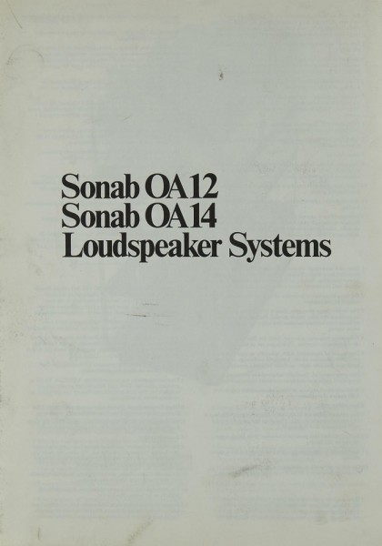 Sonab OA 12 / OA 14 Bedienungsanleitung