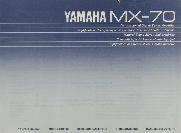 Yamaha MX-70 User&#039;s Manual