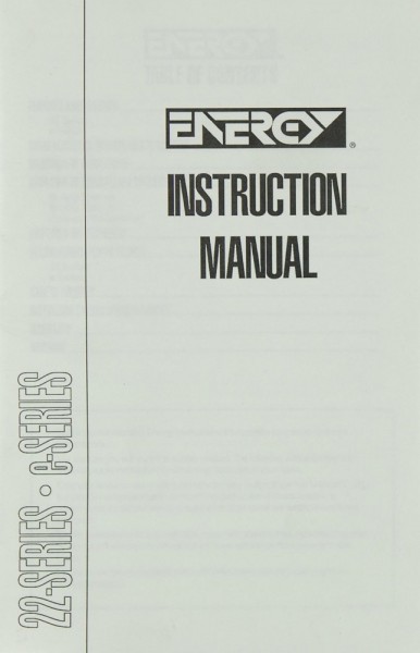 Energy Series 22, Series E User Manual