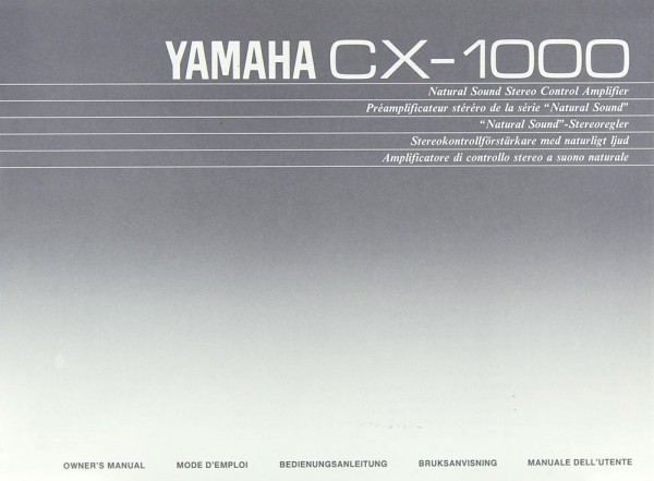 Yamaha CX-1000 Operating Instructions