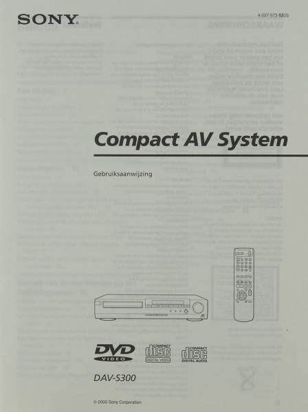 Sony DAV-S 300 Bedienungsanleitung