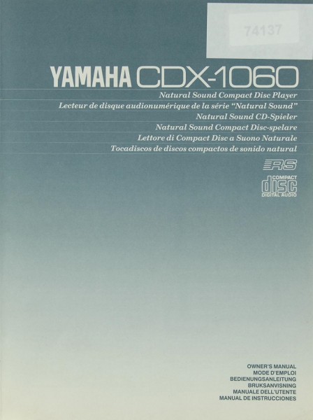 Yamaha CDX-1060 Manual