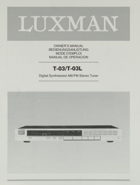 Luxman T-03 / T-03 L Operating Instructions