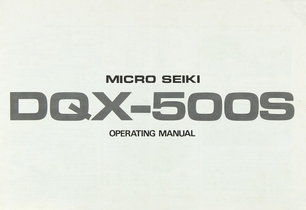 Micro Seiki DQX-500 S Bedienungsanleitung