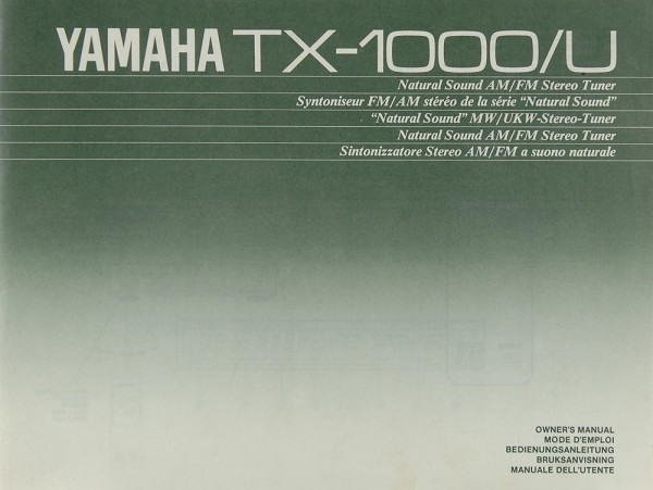 Yamaha TX-1000/U Bedienungsanleitung