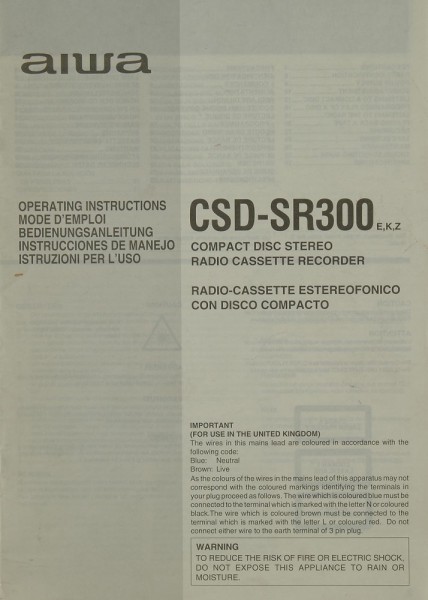 Aiwa CSD-SR 300 E, K, Z Manual