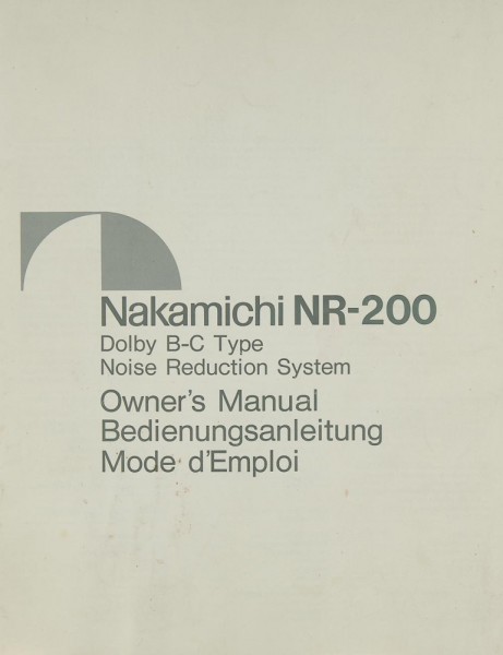Nakamichi NR-200 Bedienungsanleitung