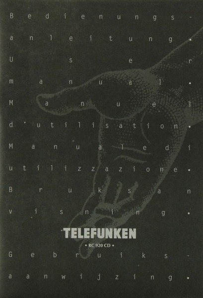 Telefunken RC 920 CD Manual