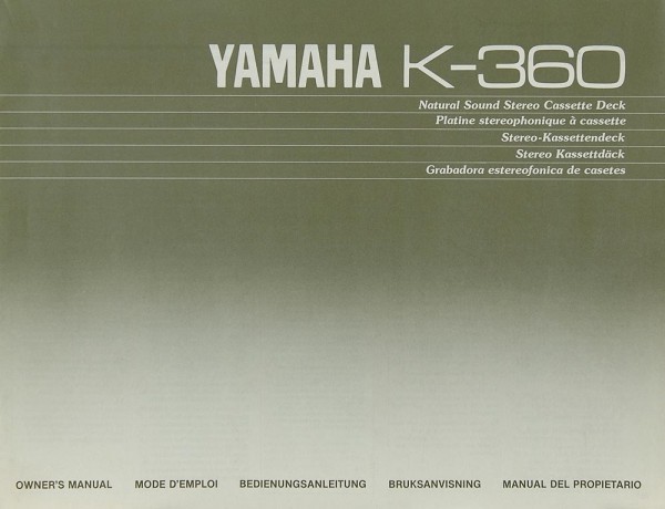 Yamaha K-360 Bedienungsanleitung