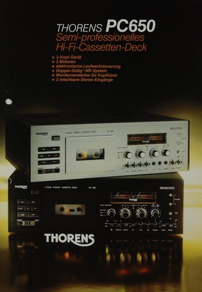 Thorens PC 650 Brochure / Catalogue