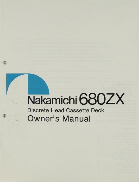 Nakamichi 680 ZX Bedienungsanleitung