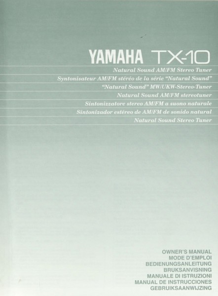 Yamaha TX-10 Operating Instructions