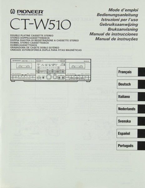 Pioneer CT-W 510 Manual