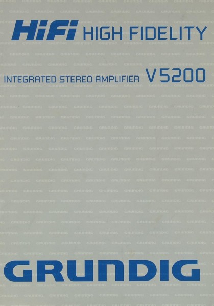 Grundig V 5200 Manual