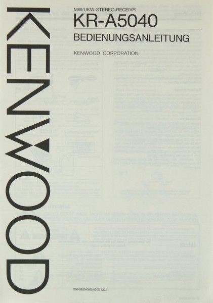 Kenwood KR-A 5040 Manual